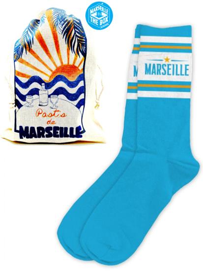 la paire de chaussettes Marseille et le pochon
